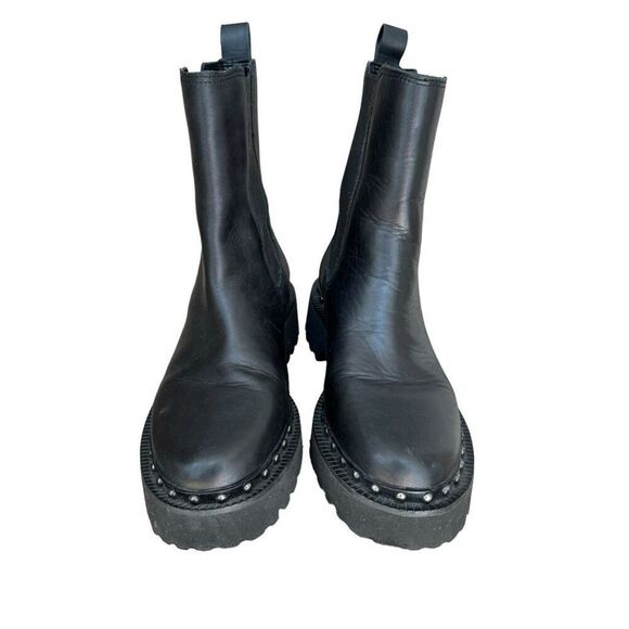 Vince Camuto Leather Mid Chelsea Boots Meendey Black size 6.5/37 - Picture 2 of 7